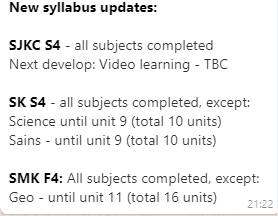 New syllabus updates